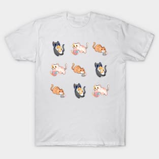 3 Cats Pattern T-Shirt